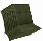 Beautissu 8er Set Premium Auflage Niedriglehner 105x50x7cm Dunkelgr&uuml;n