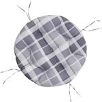 vidaXL Kissen Rund Grau Karomuster &Oslash; 60x11 cm Oxford-Gewebe 361954