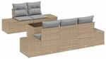 vidaXL Garten-Sofa-Set 6-Tlg Beige Poly Rattan 3346940