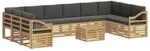 vidaXL Outdoor-Sofagarnitur 8 Stk Wei&szlig; und Anthrazit 59 x 59 x 37 cm 3392642