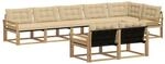 vidaXL Outdoor-Sofagarnitur mit Kissen 8 Stk Wei&szlig; und Beige 3388807