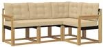 vidaXL Outdoor-Sofagarnitur mit Kissen 4-Tlg Wei&szlig; und Beige 3389423