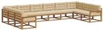 vidaXL Outdoor-Sofagarnitur mit Kissen 10-Tlg Natur und Beige 3368231