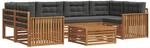 vidaXL Outdoor-Sofagarnitur mit Kissen 8-Tlg Natur und Anthrazit 3373097