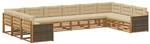 vidaXL Sofagarnituren mit Kissen 10 Stk Massivholz Akazie 3383891