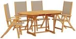 vidaXL 5-Tlg Garten-Essgruppe Massivholz Akazie und Textilene 3279322