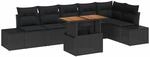 vidaXL Garten Essgruppe mit Kissen 7-Tlg Schwarz und Braun 3349974