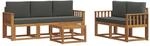 vidaXL Outdoor-Sofagarnitur Natur und Anthrazit Massivholz Akazie 3366005