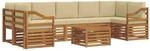vidaXL Sofagarnituren 8 Tlg Natur und Beige Massivholz Akazie 3374548