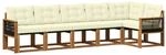 vidaXL Outdoor-Sofagarnitur mit Kissen 6 Stk Natur und Creme 3381982
