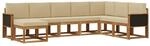 vidaXL Outdoor-Sofagarnitur 8 Stk Natur und Beige Massivholz Akazie 3385444