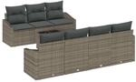 vidaXL Sofa Set mit Kissen 8-Tlg Grau Poly-Rattan 3346629