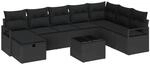 vidaXL Garten-Sofa-Set 8-Tlg Schwarz Poly Rattan 3360574