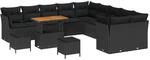 vidaXL Garten-Sofa-Set mit Kissen mit Speicher 13-Tlg Schwarz 3363494