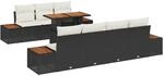 vidaXL Garten-Sofa-Set mit Speicher 8-Tlg Schwarz Poly Rattan 3358776