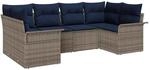 vidaXL Gartensofa-set mit Kissen 6 Stk Grau Poly-Rattan 3345505