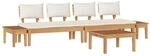 vidaXL Gartenb&auml;nke Set mit Kissen mit Speicher 5-Tlg Braun Creme 3356872