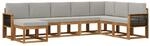 vidaXL Outdoor-Sofagarnitur mit Kissen 8 Stk Natur und Hellgrau 3385452