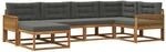 vidaXL Outdoor-Sofagarnitur mit Kissen 6 Stk Natur und Anthrazit 3382710