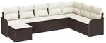 vidaXL 8-Teiliges Garten Sofa Set mit Kissen Braun Poly Rattan 3345818