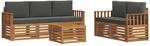 vidaXL Sofagarnituren 6 Tlg Natur und Anthrazit Massivholz Akazie 3374362