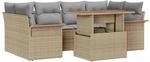 vidaXL Garten-Sofa-Set mit Kissen 7-Tlg Beige und Hellgrau 3349286