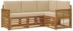 vidaXL Sofagarnituren mit Kissen 4 Stk Massivholz Akazie 3384299