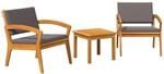 vidaXL Bistrogarnitur mit Kissen 3-Tlg Braun Polyester 4106470