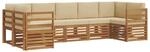 vidaXL Sofagarnituren 7 Tlg Natur und Beige Massivholz Akazie 3375393