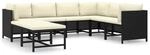 vidaXL 8-tlg Garten-Lounge-Set mit Kissen Poly Rattan Schwarz Modell 7