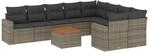 vidaXL 10-Tlg Garten-Sofagarnitur mit Kissen Grau Poly Rattan 3224282