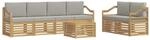 vidaXL Outdoor-Sofagarnitur 7-Tlg Wei&szlig; und Hellgrau Polyester 3391451