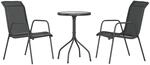 vidaXL 3-Tlg Garten-Essgruppe Schwarz Stahl 3203728
