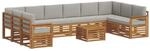 vidaXL Sofagarnituren 11 Tlg Natur und Hellgrau Massivholz Akazie 3375586