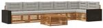 vidaXL Outdoor-Sofagarnitur 7 Stk Natur und Hellgrau 3383454