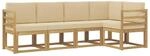 vidaXL Outdoor-Sofagarnitur mit Kissen 5 Stk Wei&szlig; und Beige 3387617