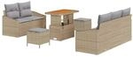 vidaXL Garten-Sofa-Set mit Kissen 8-Tlg Beige und Hellgrau 3364552
