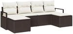 vidaXL Garten-Sofa-Set 6-Tlg Braun Poly Rattan 3346488