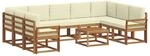 vidaXL Outdoor-Sofagarnitur mit Kissen 10-Tlg Natur und Creme 3367018