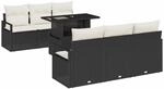 vidaXL Gartensofa-set mit Speicher 7-Tlg Schwarz und Creme Poly-Rattan 3348743
