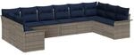 vidaXL Gartensofa-set mit Speicher 10 Stk Hellgrau Poly-Rattan 3354214