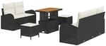 vidaXL Garten-Sofa-Set 8-Tlg Schwarz Poly Rattan 3362340