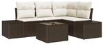 vidaXL Garten-Sofa-Set 5-Tlg Braun Poly Rattan 3347048