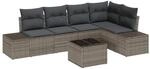 vidaXL Gartensofa-Set mit Speicher Hellgrau Poly-Rattan 3355738