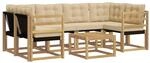 vidaXL Outdoor-Sofagarnitur mit Kissen 7-Tlg Wei&szlig; und Beige 3389251