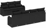 vidaXL Gartensofa-set 8-Tlg Schwarz Poly-Rattan und Stahl und Glas 3354282