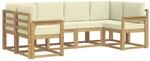 vidaXL Outdoor-Sofagarnitur mit Kissen 6 Stk Wei&szlig; und Creme 3388109