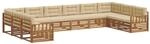 vidaXL Sofagarnituren 10 Tlg Natur und Beige Massivholz Akazie 3374203
