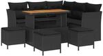 vidaXL Garten-Sofa-Set mit Kissen mit Speicher 9-Tlg Schwarz 3363439