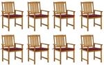 vidaXL Gartenst&uuml;hle mit Kissen 8 Stk Massivholz Akazie 3078175